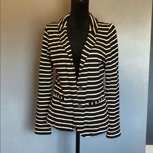 Black and White Striped Blazer